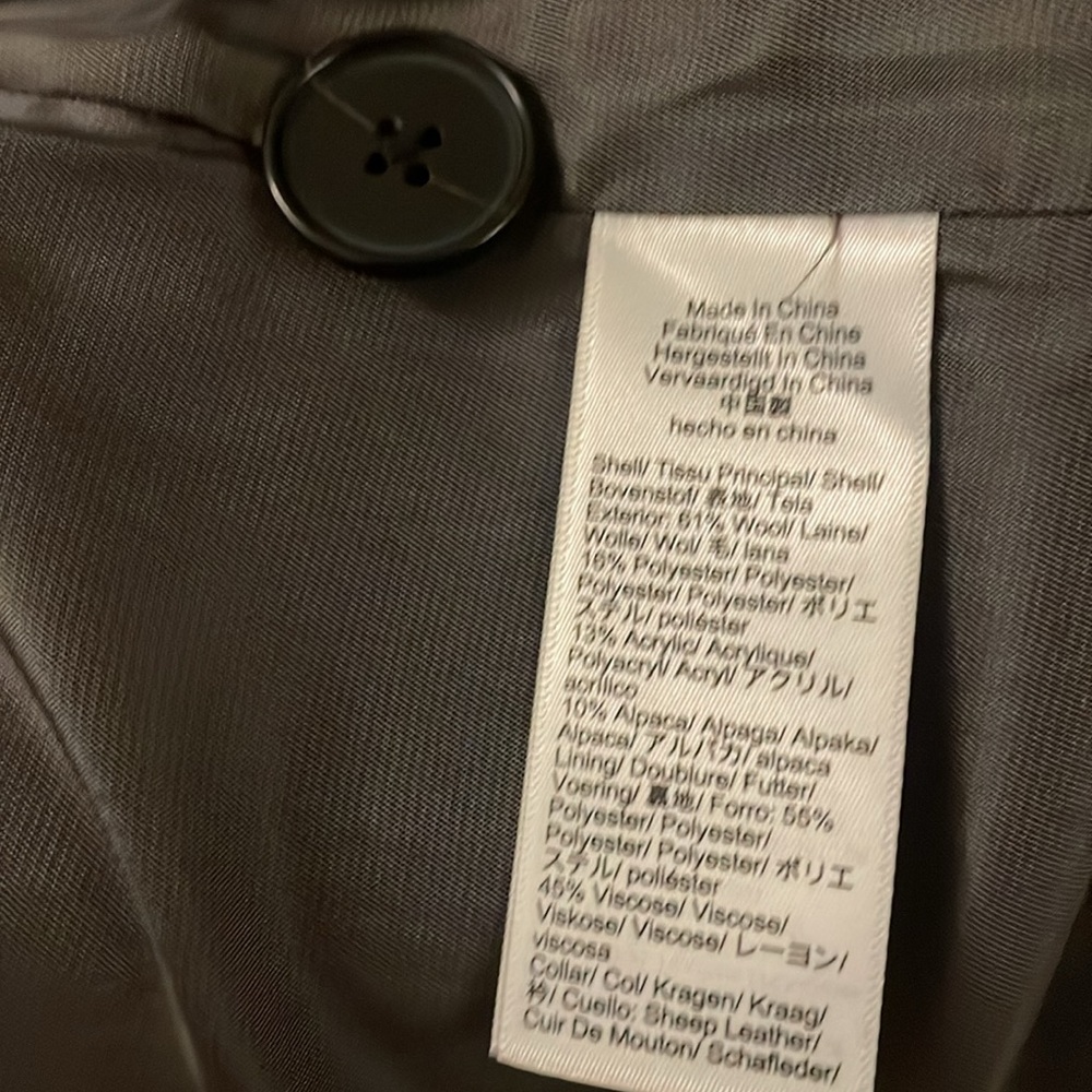 NWOT Madewell Faux Leather Collar Pocket Herringbone Field Jacket Gray Size XXS - Picture 6 of 6